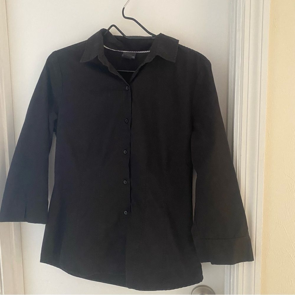 Black button up long sleeve shirt